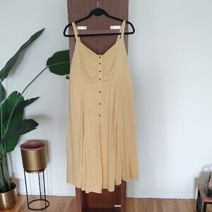Torrid Yellow Sleeveless Midi Sundress